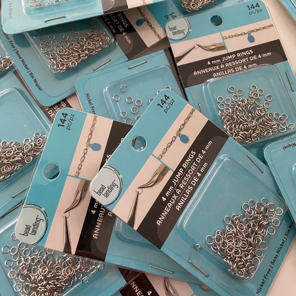 10 SETS Bead Landing: 4mm Rhodium Silver Jump Rings ~Jewelry Supply Nickel Free - Picture 3 of 6